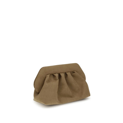 THEMOIRè Beige Other Fibres Clutch Bag with vegan leather design and adjustable strap for versatile styling.