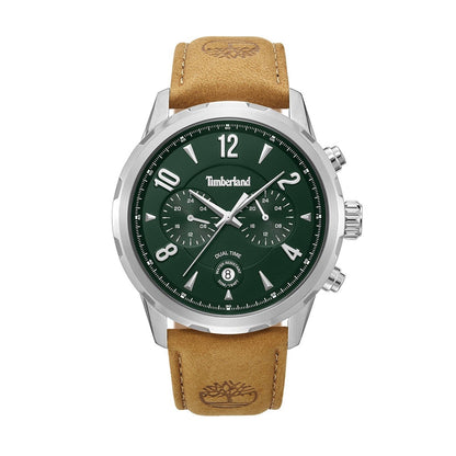 TIMBERLAND WATCHES Mod. TDWGF0082902 with green dial and tan leather strap