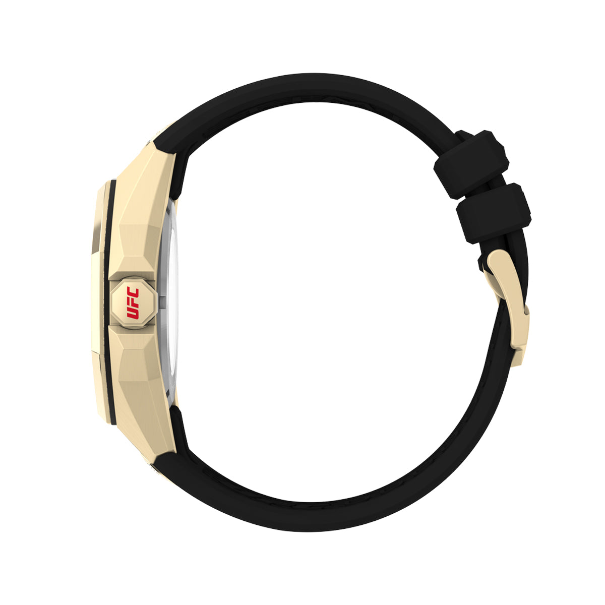 Side view of TIMEX WATCHES Mod. TW2V86500 showcasing design with black strap and UFC branding.