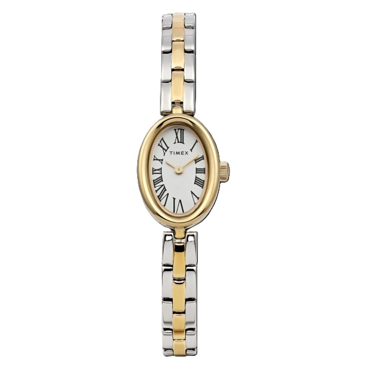 TIMEX WATCHES Mod. TW2Y26800 featuring gold and silver two-tone bracelet with oval dial.