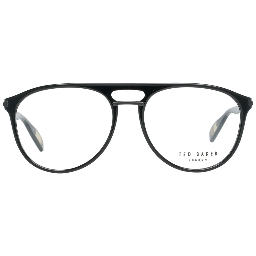 Ted Baker Black Men Glasses Frame, full-rim acetate panto style, size 52-21-140 with demo plastic lenses, black color, no spring hinge.
