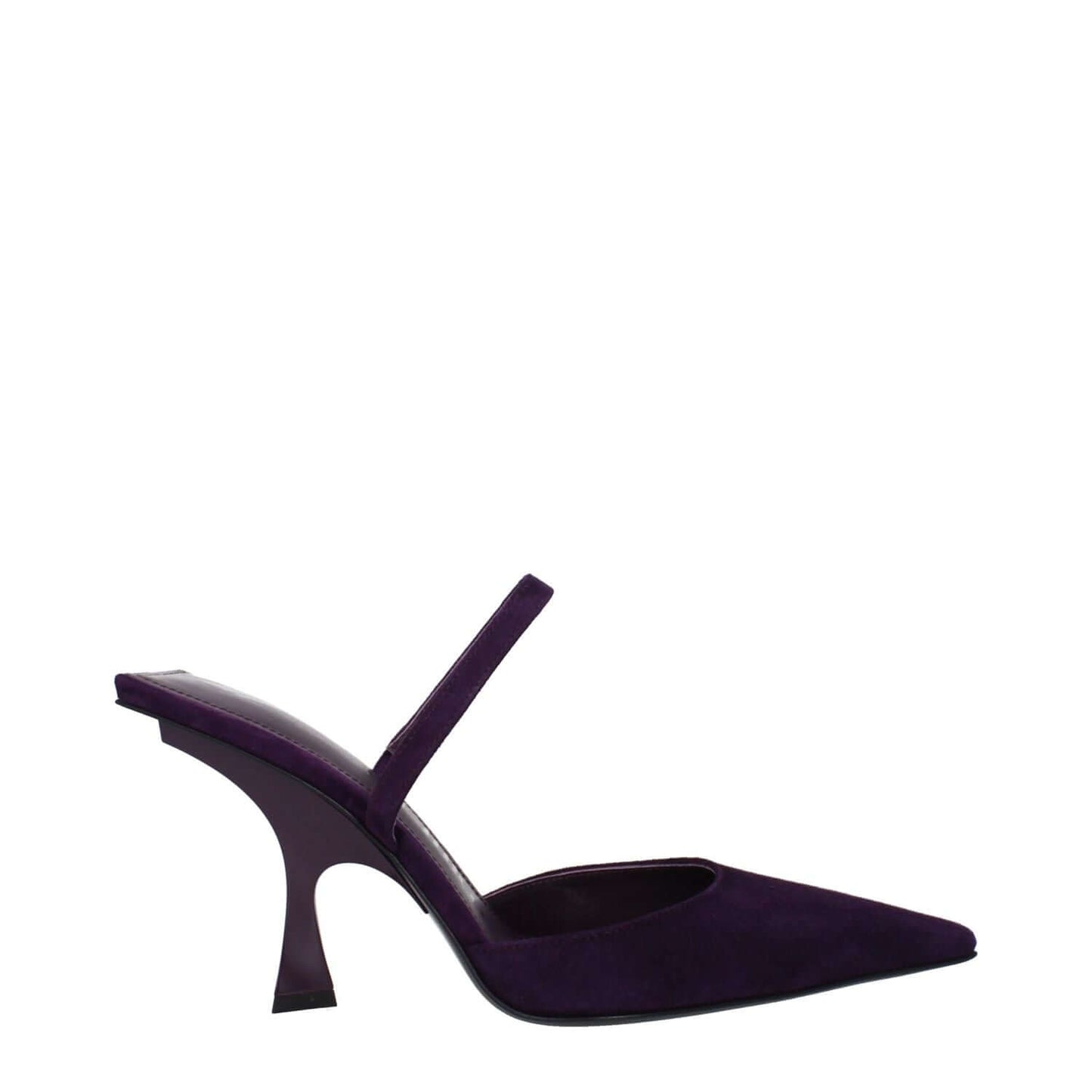The Attico Purple Leather Stiletto Heel Sandals with 9.5 cm high heel and pointy toe, featuring leather sole and amaranth shade, MPN S790L007614.
