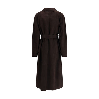 The Row Brown Lamb Leather Coat