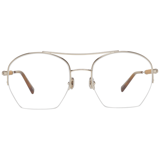 Tod's Silver Women Glasses Frame with metal & plastic half-rim, size 54-19-140, in a stylish silver color.