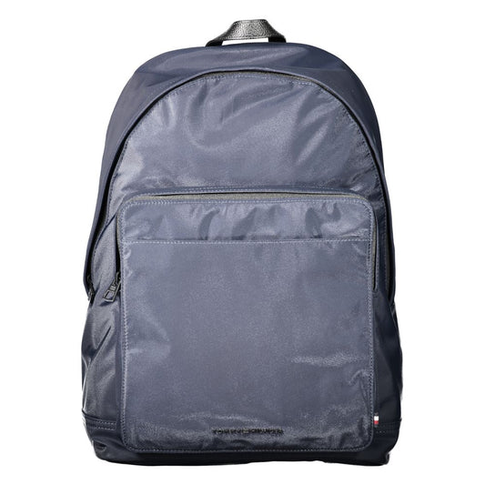 Tommy Hilfiger Blue Polyester Backpack with adjustable straps and laptop compartment