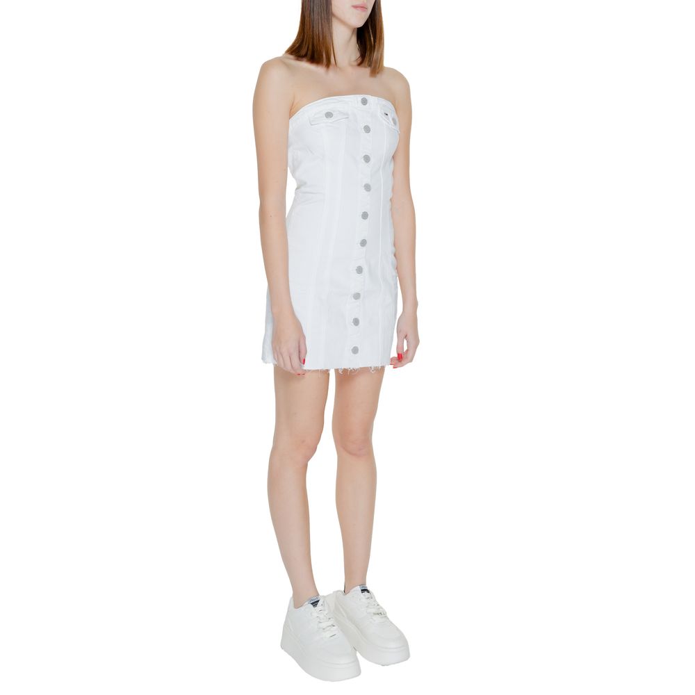 Tommy Hilfiger Jeans White Recycled Cotton Short Dress