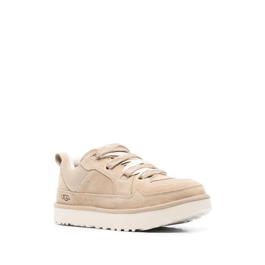 UGG Australia Sneakers Beige with lace-up fastening, pull-tab, rubber sole, debossed logo, Lowmel design, and 0.8 in platform.