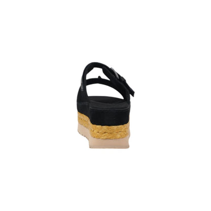UGG Black Suede Leather Platform Sandals
