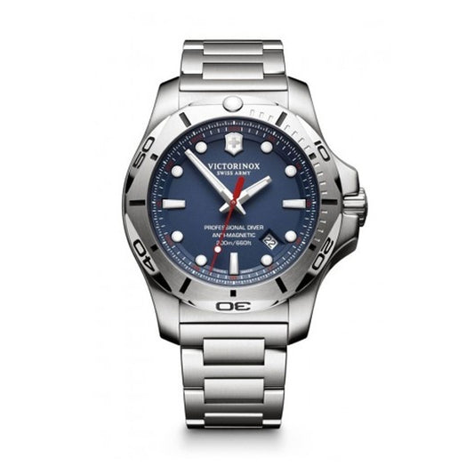 VICTORINOX WATCHES Mod. V241782 with a blue dial and a stainless steel bracelet, showcasing elegance and precision.