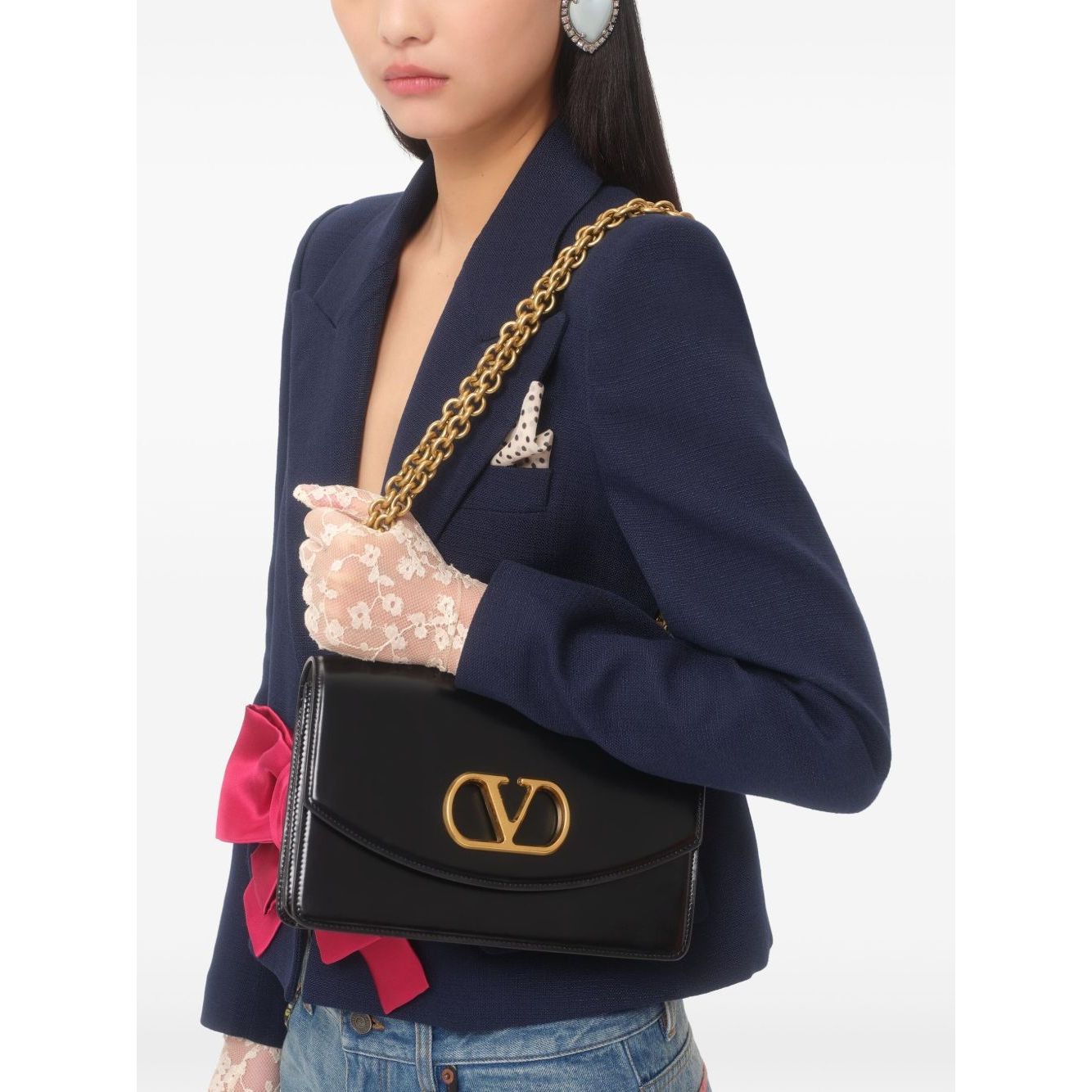 Valentino Bow-detail single-breasted blazer