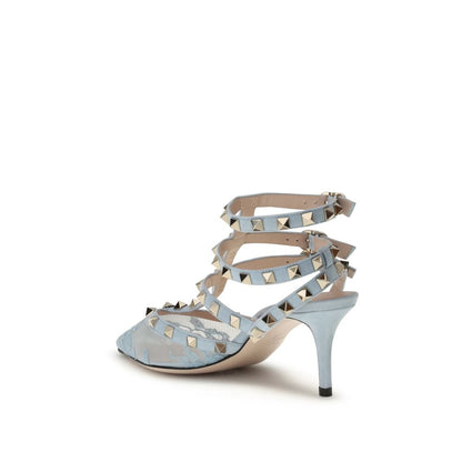 Valentino Garavani Light Blue Fabric High Heel Pumps