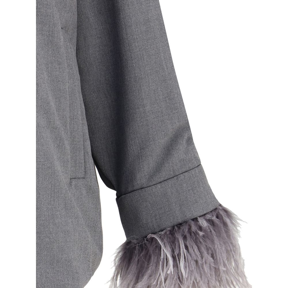 Valentino Gray Fleece Wool Clothing