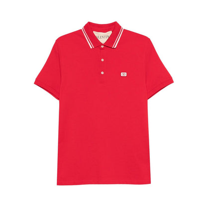 Valentino Striped-collar polo shirt