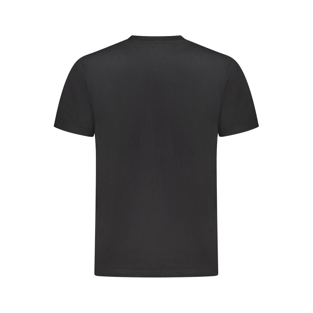 Back view of Vans Black Cotton T-Shirt, short sleeve, classic fit with crew neck and logo print.