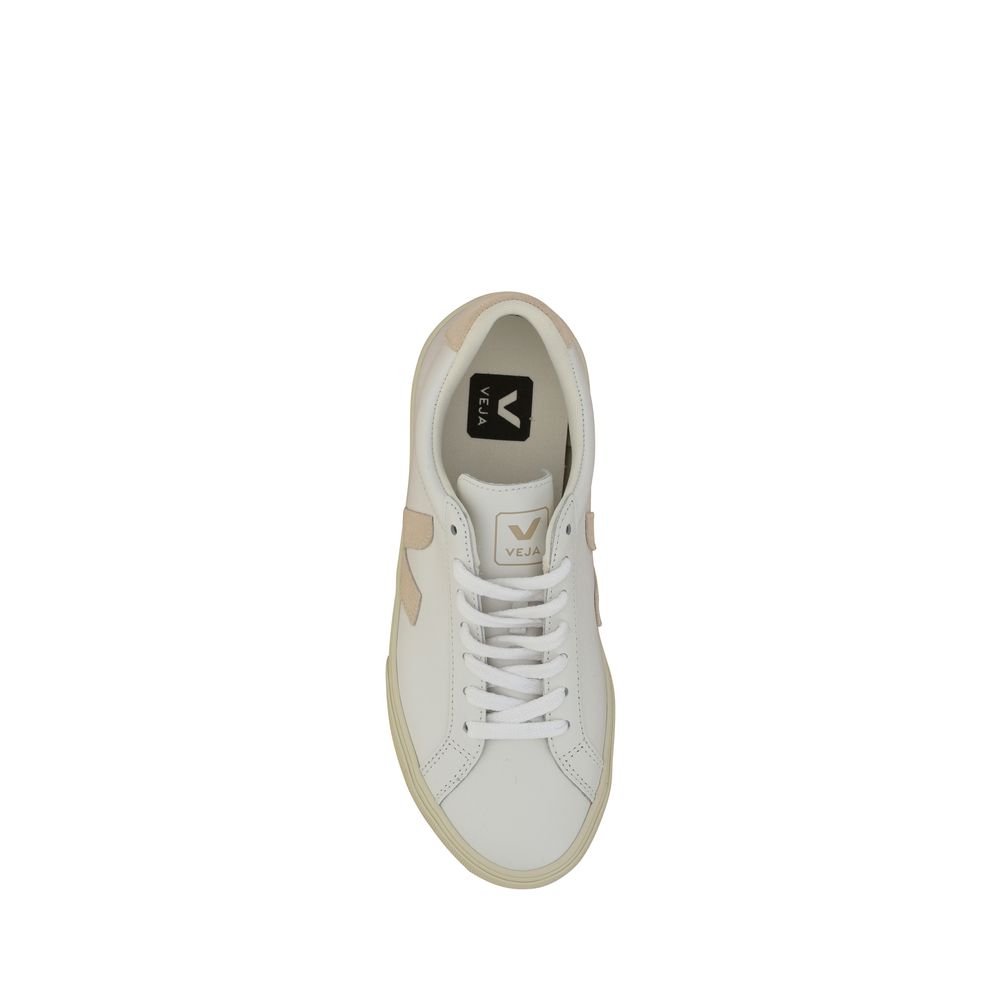 Veja White Calf Leather Bos Taurus Sneakers