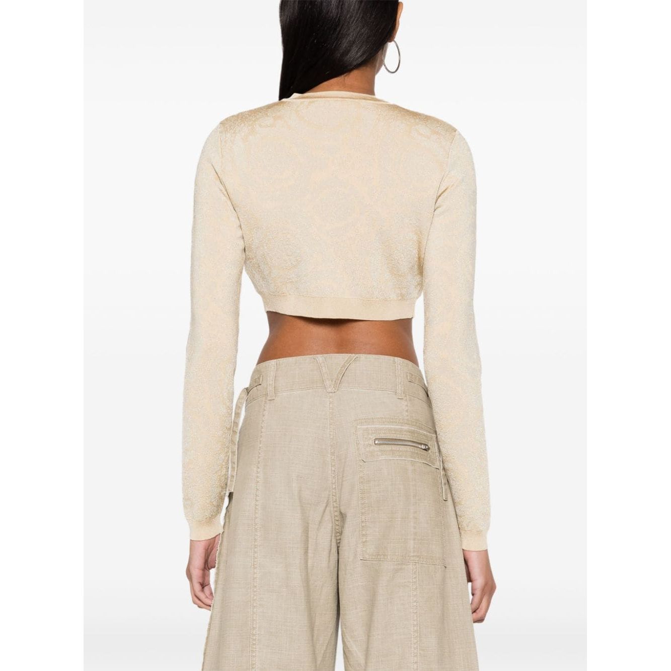 Versace Barocco lurex cropped cardigan