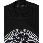 Versace Black Medusa Embroidery Crew Neck Pullover Sweater TSH86764-46