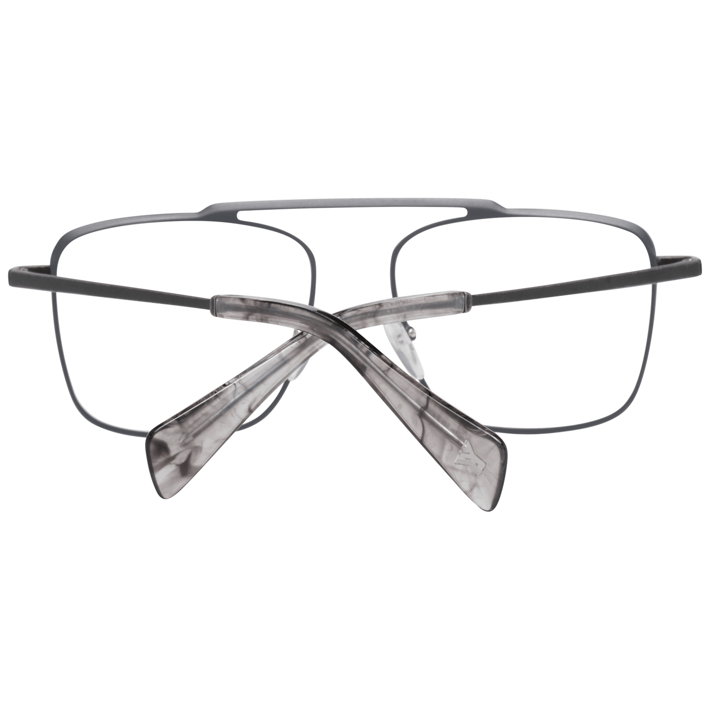 Yohji Yamamoto Gray Men Glasses Frame in titanium with blue-filter, full-rim aviator style. Size 53-16-145. Includes branded soft case.