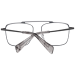 Yohji Yamamoto Gray Men Glasses Frame in titanium with blue-filter, full-rim aviator style. Size 53-16-145. Includes branded soft case.