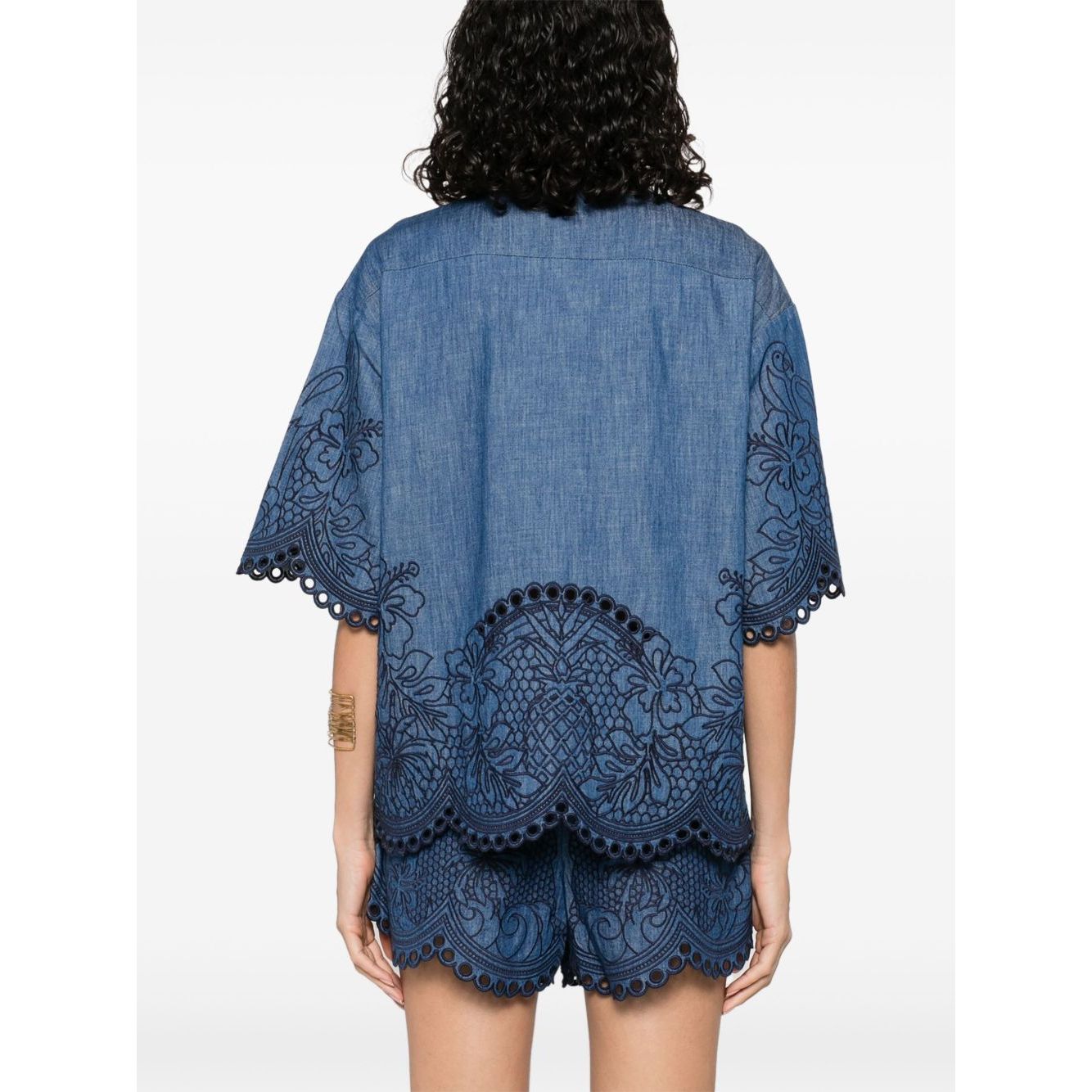 Zimmermann Coco Embroidered Denim Shirt