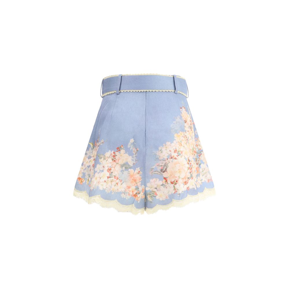 Zimmermann Light Blue Linen Bermuda Shorts
