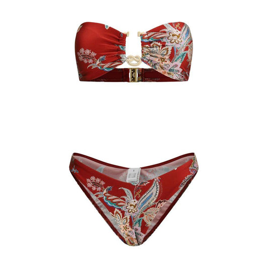 Zimmermann Rhiannon Knot SwimsuitZimmermann’s Rhiannon Knot Swimsuit features an elegant knot front with underwire and reinforcements at the side seams for optimal support. The seamless straps are removable and adjustable for a custom fit, while the bra i