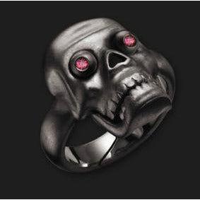 AMBROSINI JEWELS - ANELLO ARGENTO 925° teschio finitura brunita mis 13 AT 03